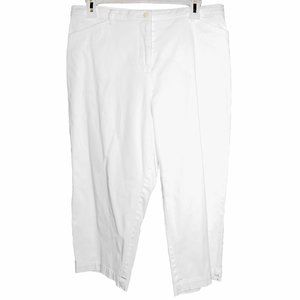 Fantastic Appleseed's White Flat Front Straight Leg Capri Pants Size 12P EUC